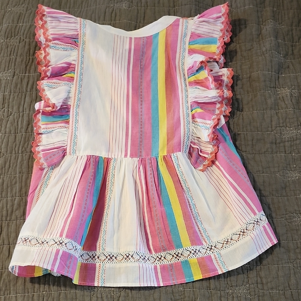 Colorful Striped Ruffle Blouse - Picture 5 of 7